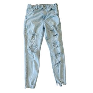 American Eagle AE Light Wash Curvy Super High Rise Jegging Jeans Size 10 Short